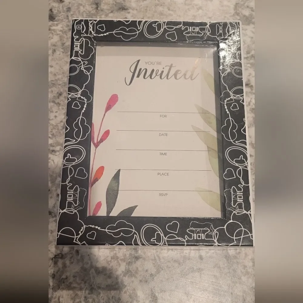 25-pk You're Invited Blank Invitations with envelope- NWT